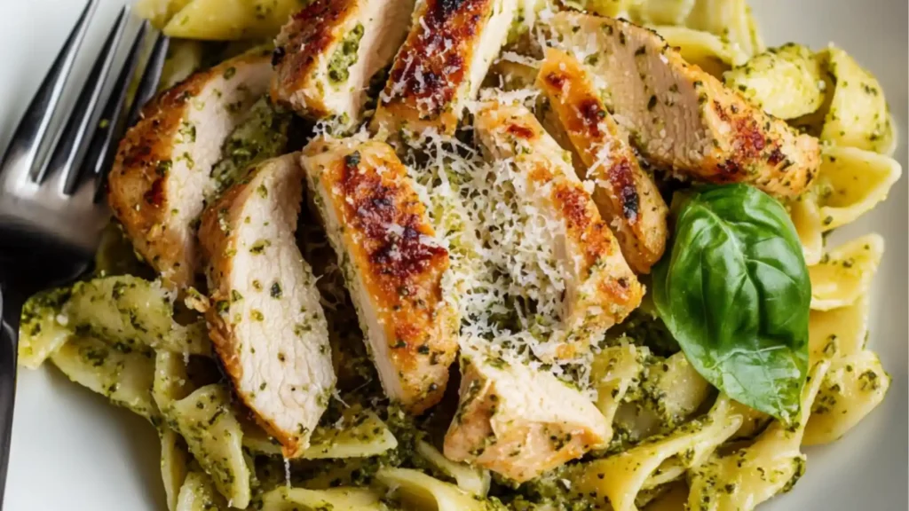 a pan filled with chicken and broccoli on top of a table