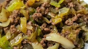 the recipe for low carb, ground beef with cabbage