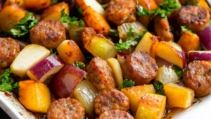 this sausage sheet pan is the perfect weeknight dinner