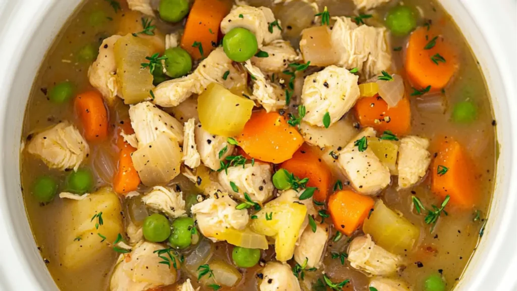 slow cooker chicken stew recipe with potatoes and carrots