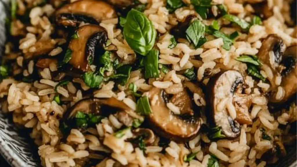 the best ever mushroom rice healthy side dish