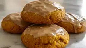 maple pumpkin cookies stacked on top of each other with the words maple pumpkin cookies above them
