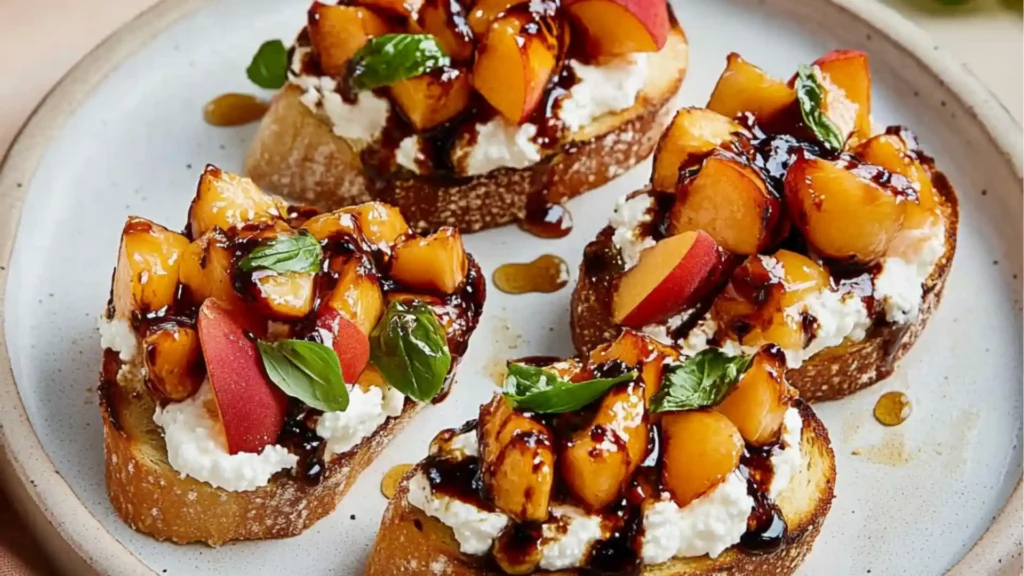 Image for Best Peach Bruschetta With Whipped Ricotta