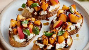 Image for Best Peach Bruschetta With Whipped Ricotta