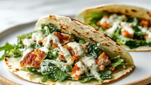 two small pizzas with spinach and cheese on them