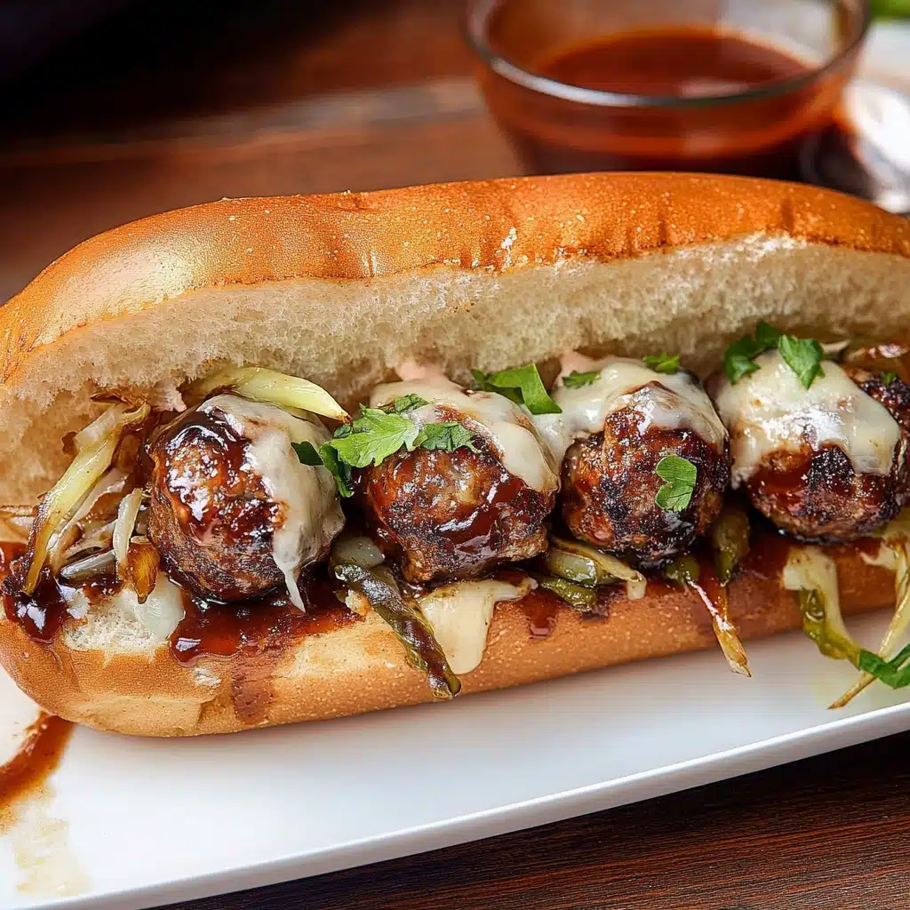 Bourbon BBQ Cheeseburger Meatball Subs