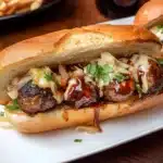 Bourbon BBQ Cheeseburger Meatball Subs