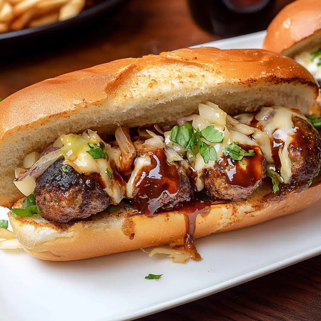 Bourbon BBQ Cheeseburger Meatball Subs