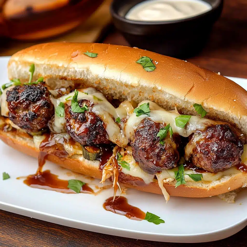 Bourbon BBQ Cheeseburger Meatball Subs