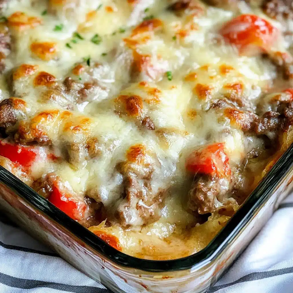 Cheesy Low Carb Philly Cheesesteak Casserole Recipe