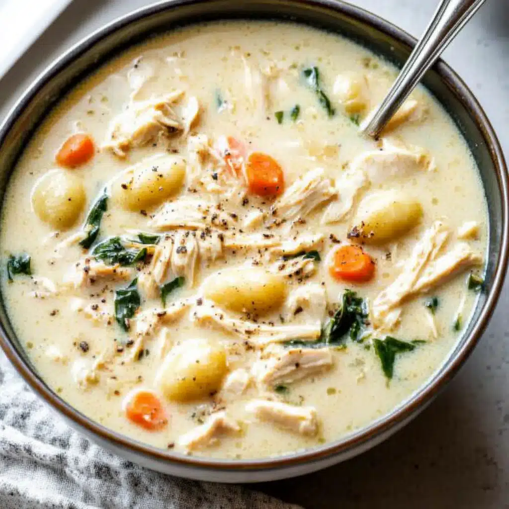 Creamy Crockpot Chicken Gnocchi Soup
