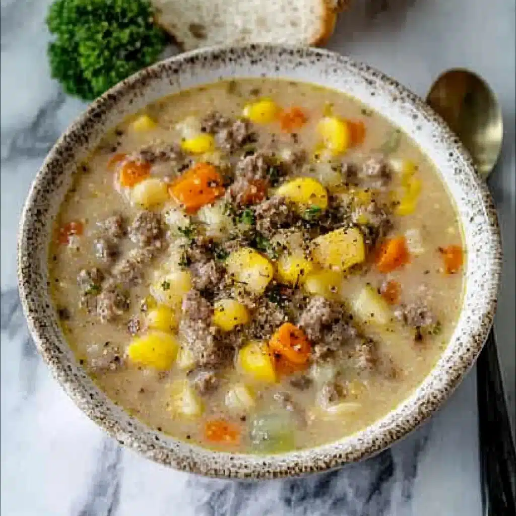 Crock Pot Cheeseburger Soup