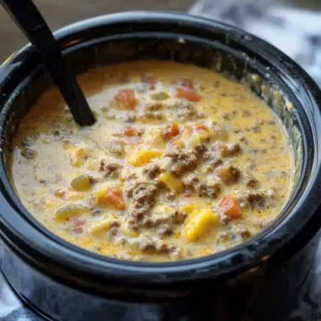 Crock Pot Cheeseburger Soup