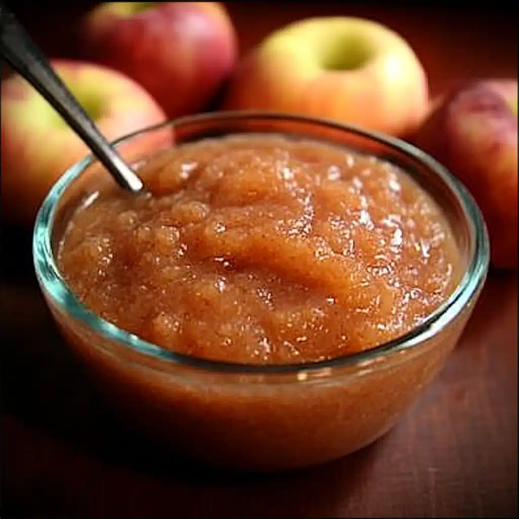 This irresistible crockpot cinnamon applesauce recipe is cozy, healthy, and easy to make. Perfect as a snack, side, or dessert.