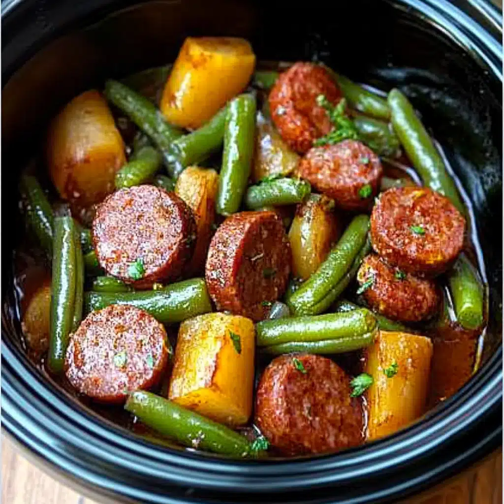 Crockpot Kielbasa and Green Beans