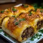 Garlic Butter Cheeseburger Rollups