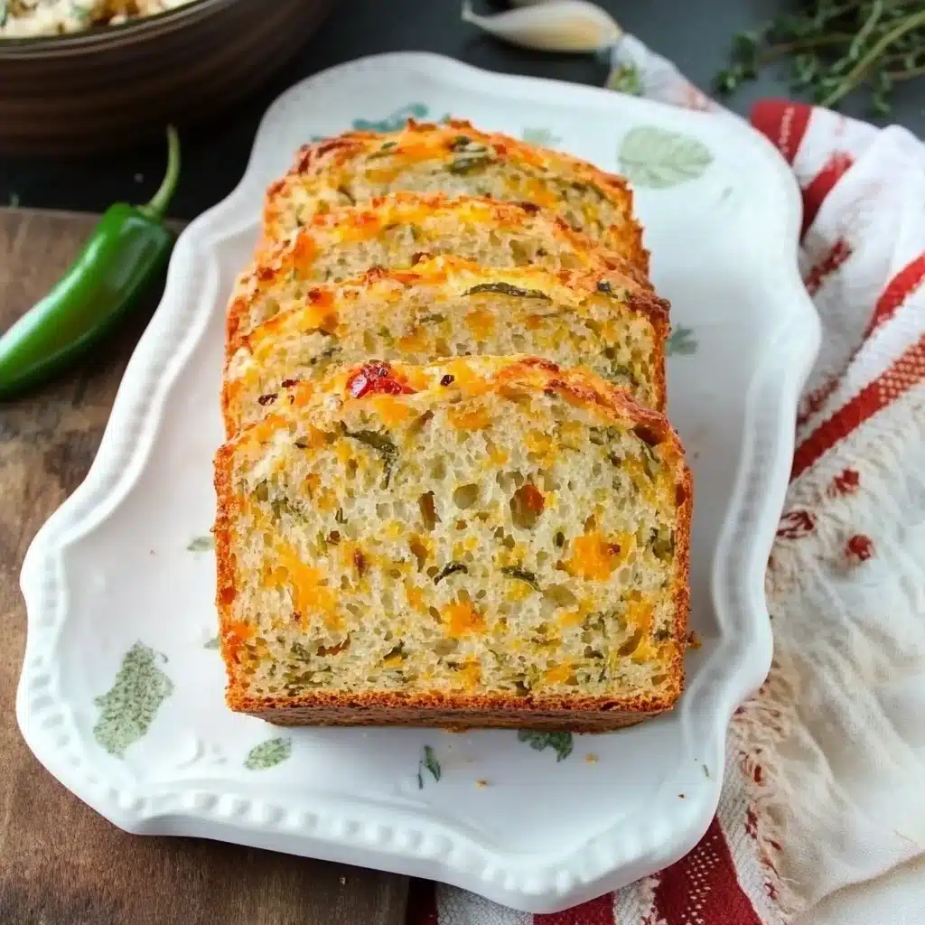 Garlic Herb Jalapeño Cheddar Beer Bread