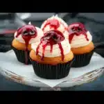 Halloween Vampire Bite Cupcakes