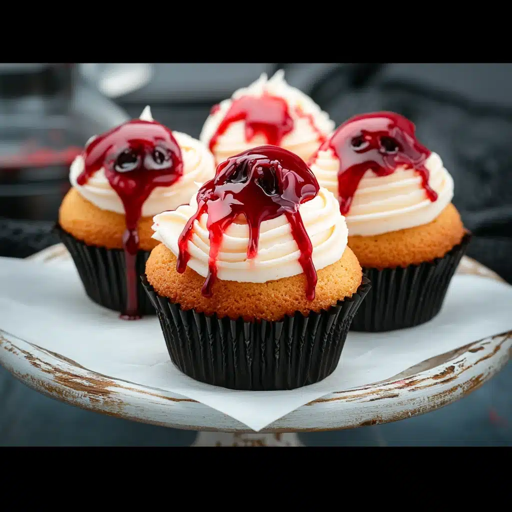 Halloween Vampire Bite Cupcakes