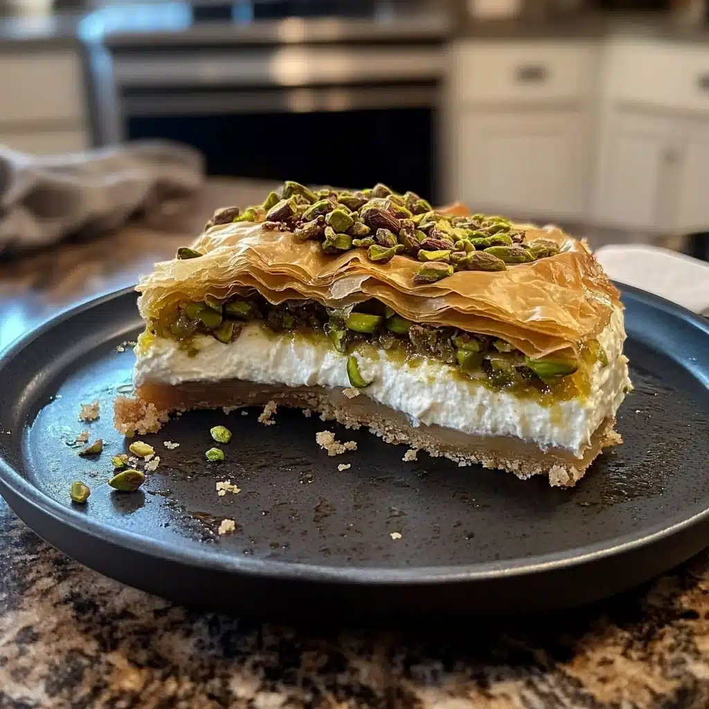 Honey Pistachio Baklava Cheesecake