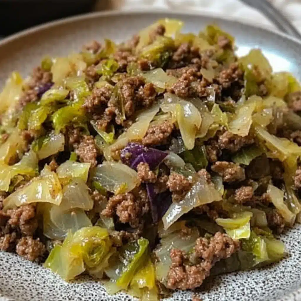Low-Carb Mongolian Ground Beef and Cabbage