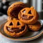 Milk Chocolate Stuffed Jack-O'-Lantern Cookies