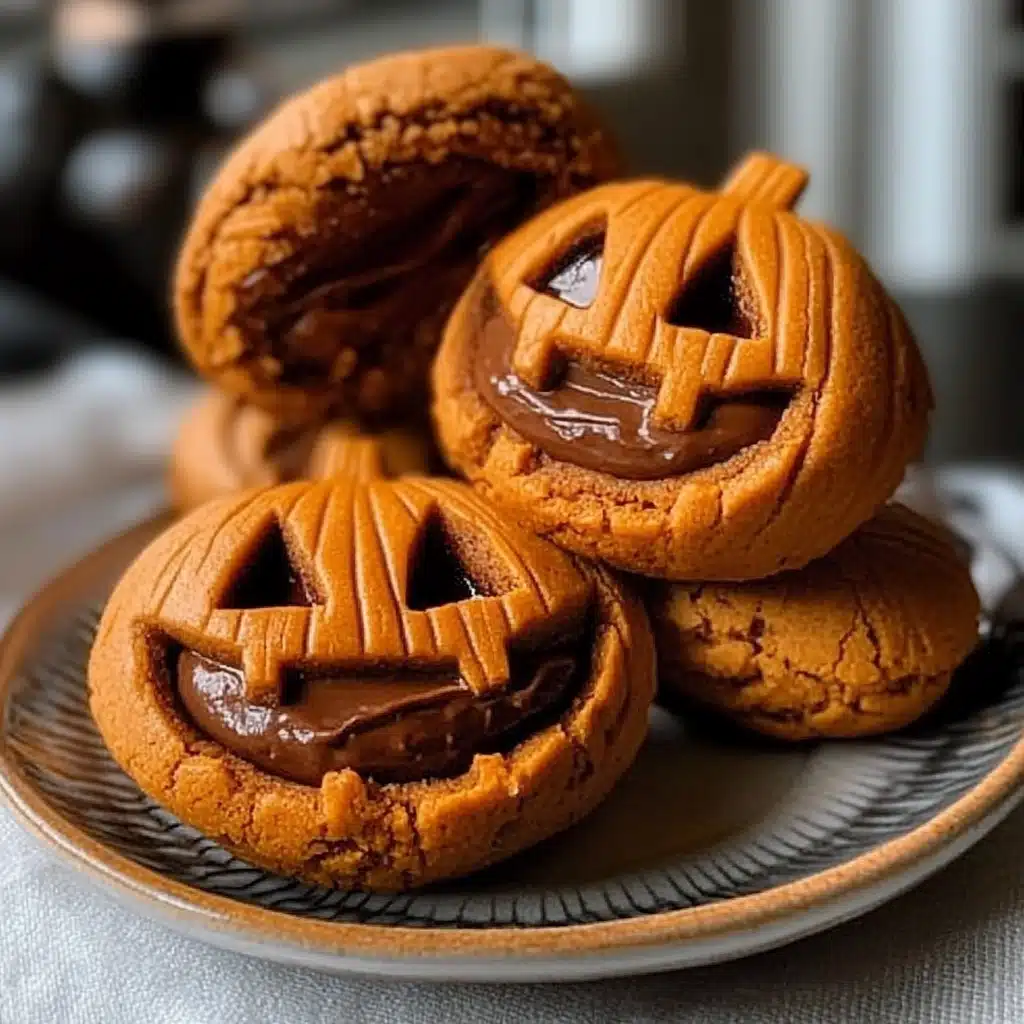 Milk Chocolate Stuffed Jack-O'-Lantern Cookies