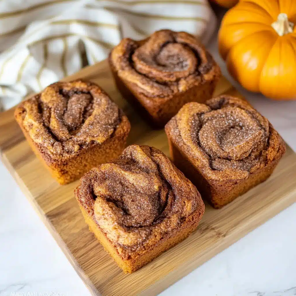 Mini Pumpkin Bread with Cinnamon Swirl