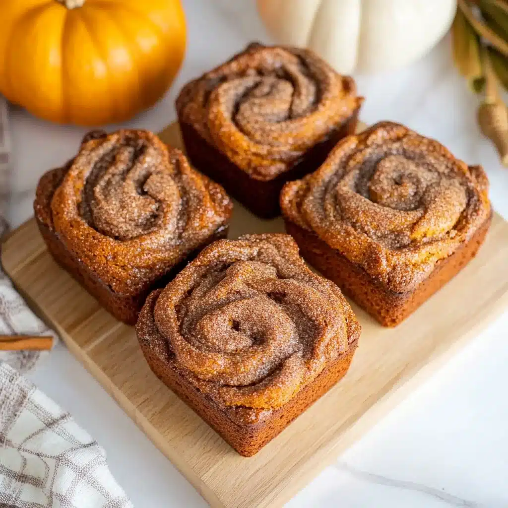 Mini Pumpkin Bread with Cinnamon Swirl