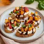 Peach Bruschetta With Whipped Ricotta