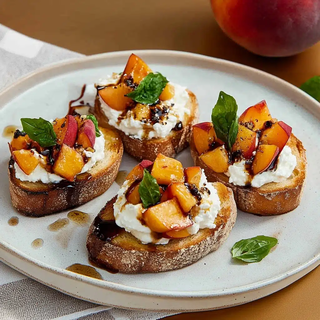 Peach Bruschetta With Whipped Ricotta