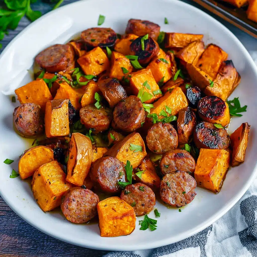 Sheet Pan Sausage and Sweet Potatoes
