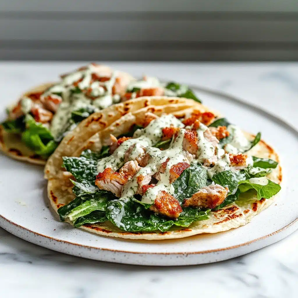 Smash Chicken Caesar Tacos
