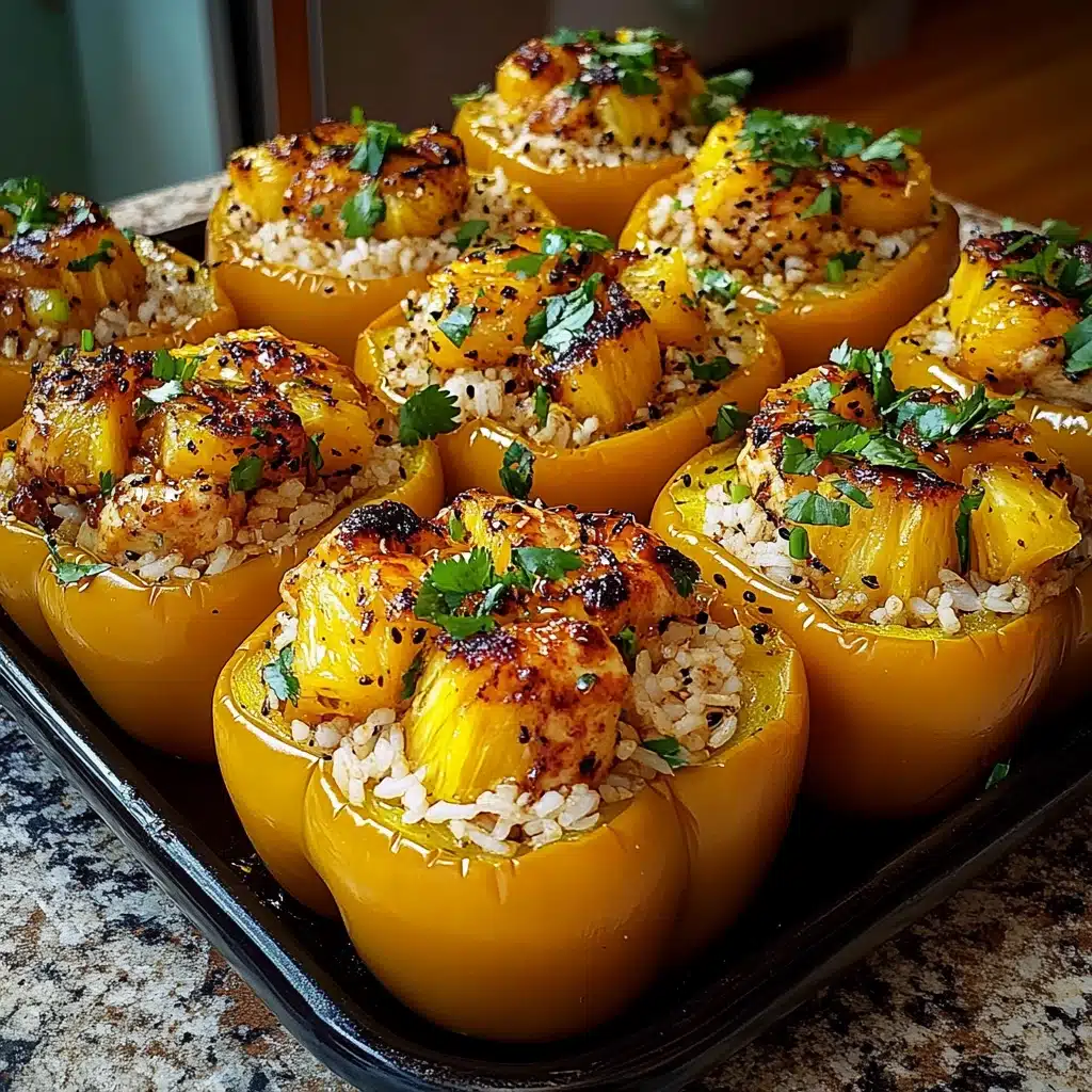 Teriyaki Pineapple Chicken and Rice Stuffed Peppers