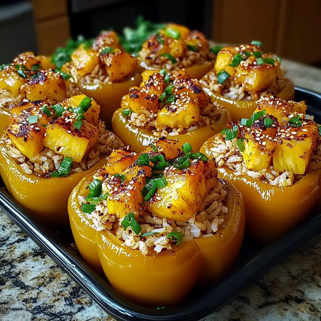 Teriyaki Pineapple Chicken and Rice Stuffed Peppers