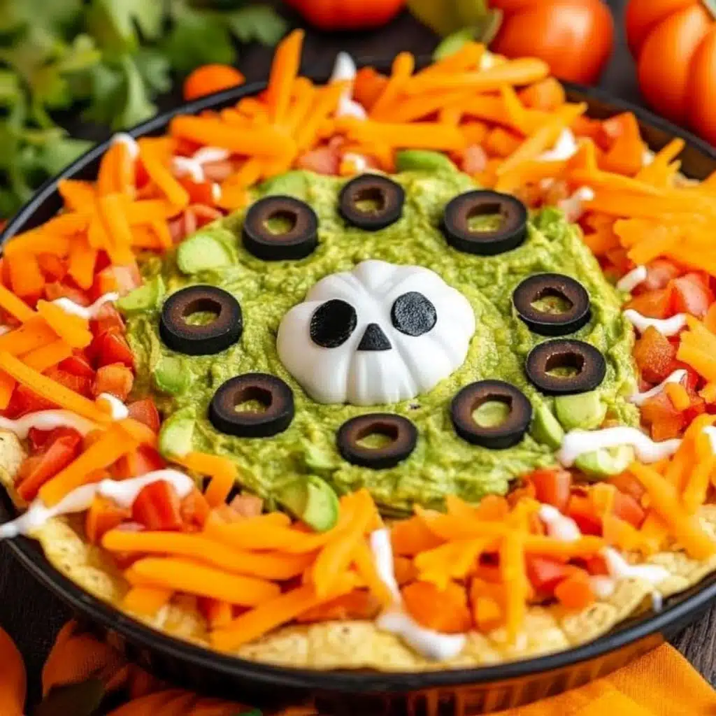 Spooky 7-Layer Halloween Taco Dip
