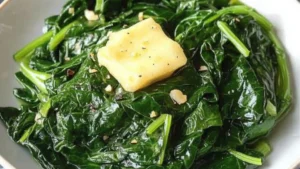 sauteed spinach with garlic and parmesan is an easy side dish
