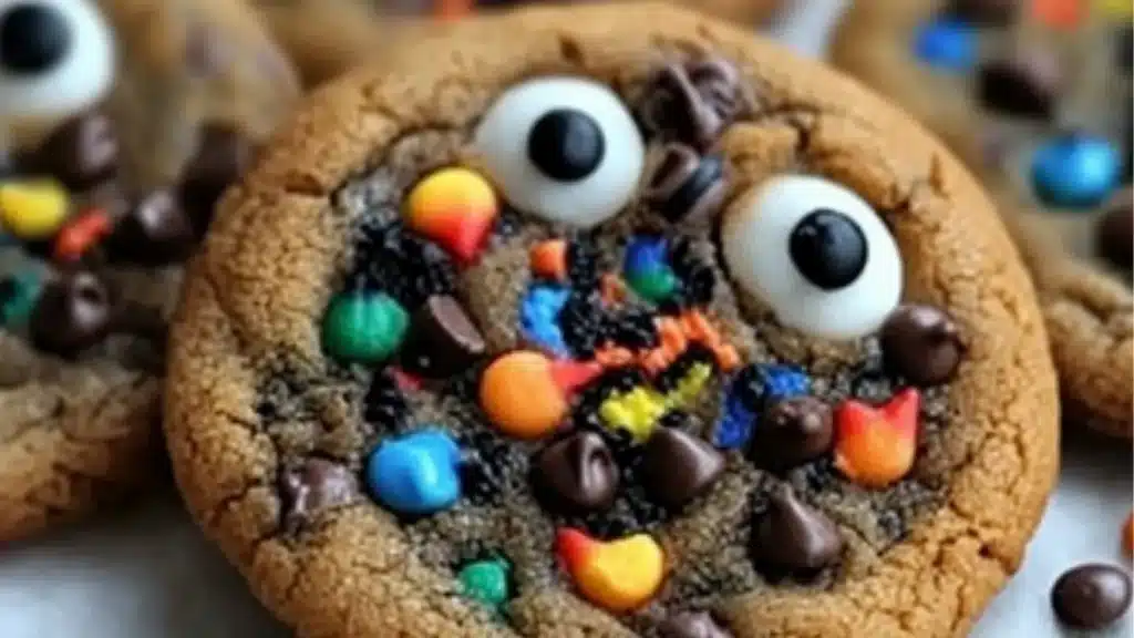 holding a halloween chocolate chip cookies and cookies on a platter