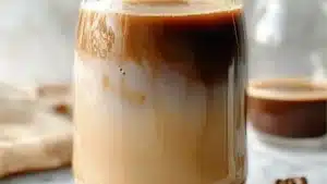 brown sugar shaker espresso in a jar next to coffee beans and spoon