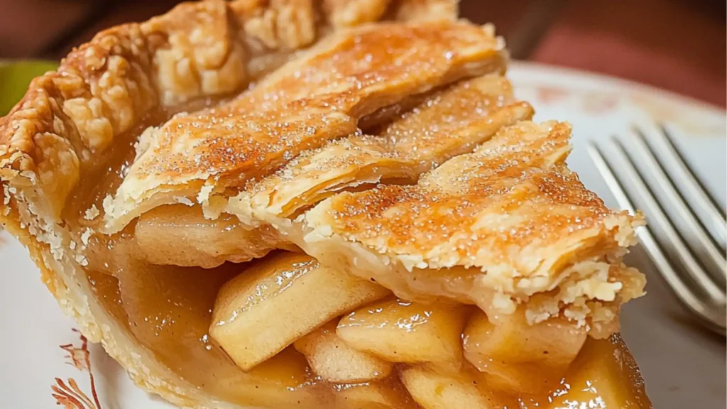 the best homemade apple pie for apple lovers is on display in front of an advertisement