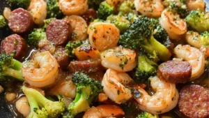 shrimp and sausage with broccoli easy and tasty is the perfect side dish