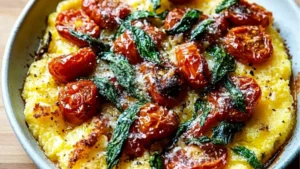 Herbed Polenta Bake with Roasted Tomatoes