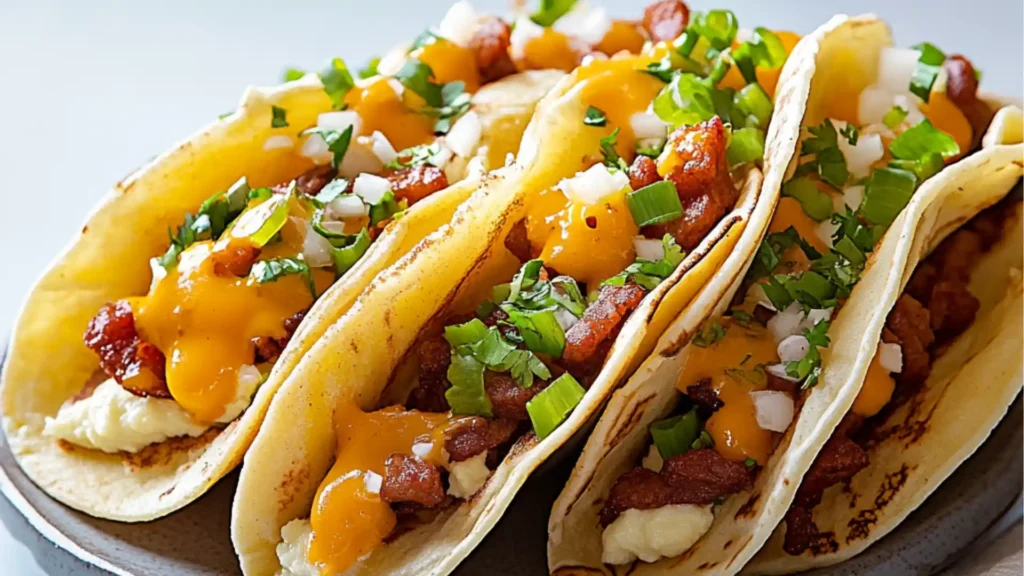 Collage of pancake tacos