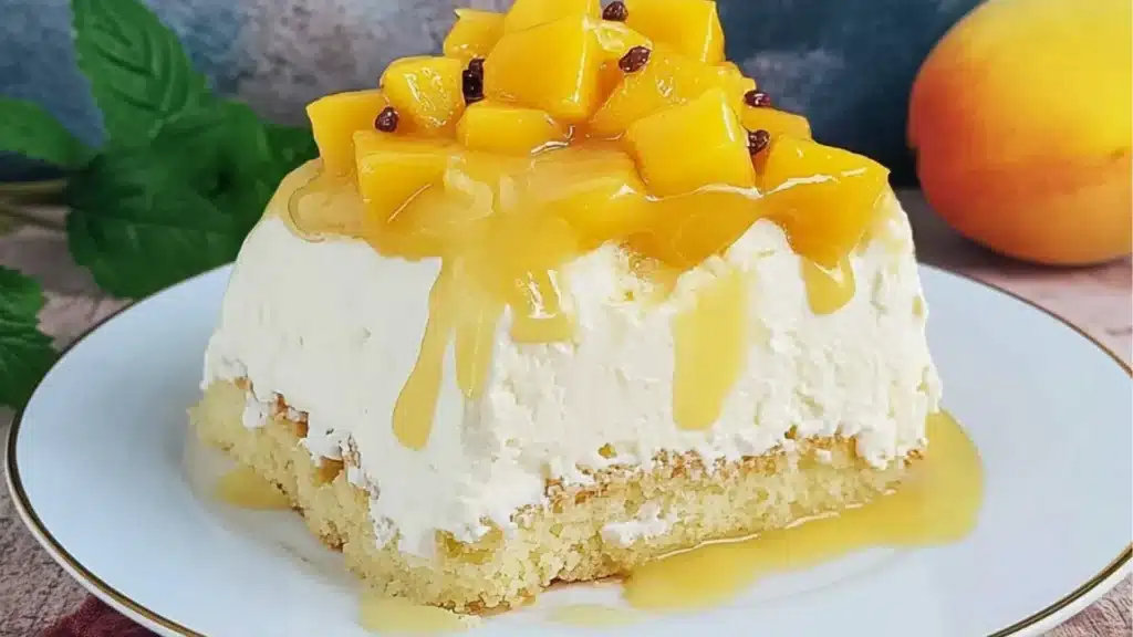 fresh mango tress leches are the perfect dessert