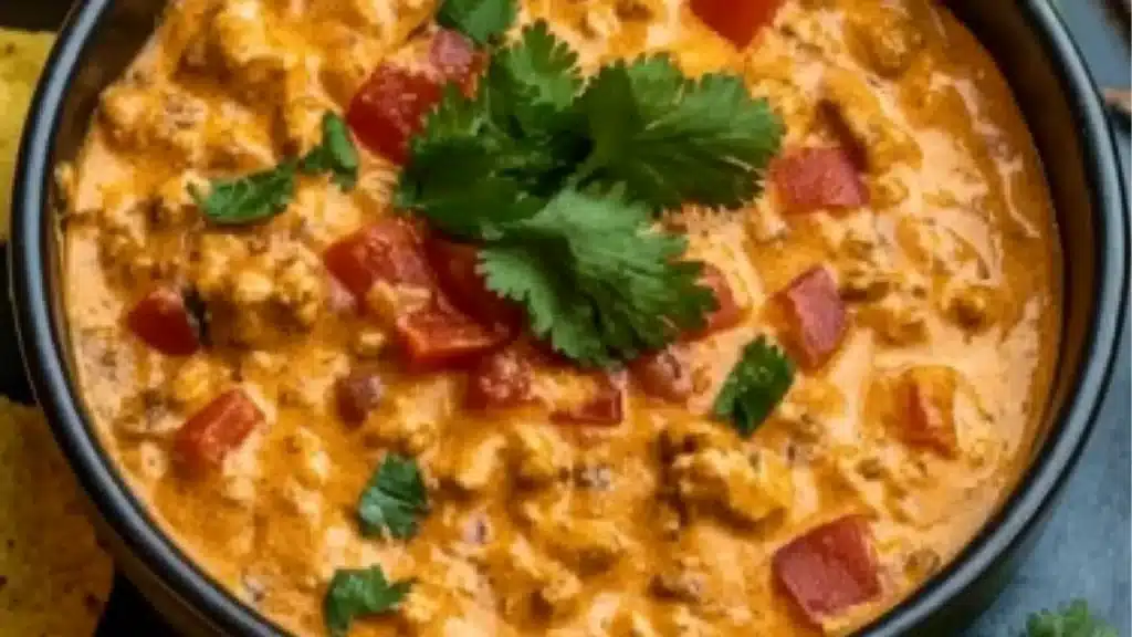 the crockpot taco dip recipe is ready to be eaten and put in an oven