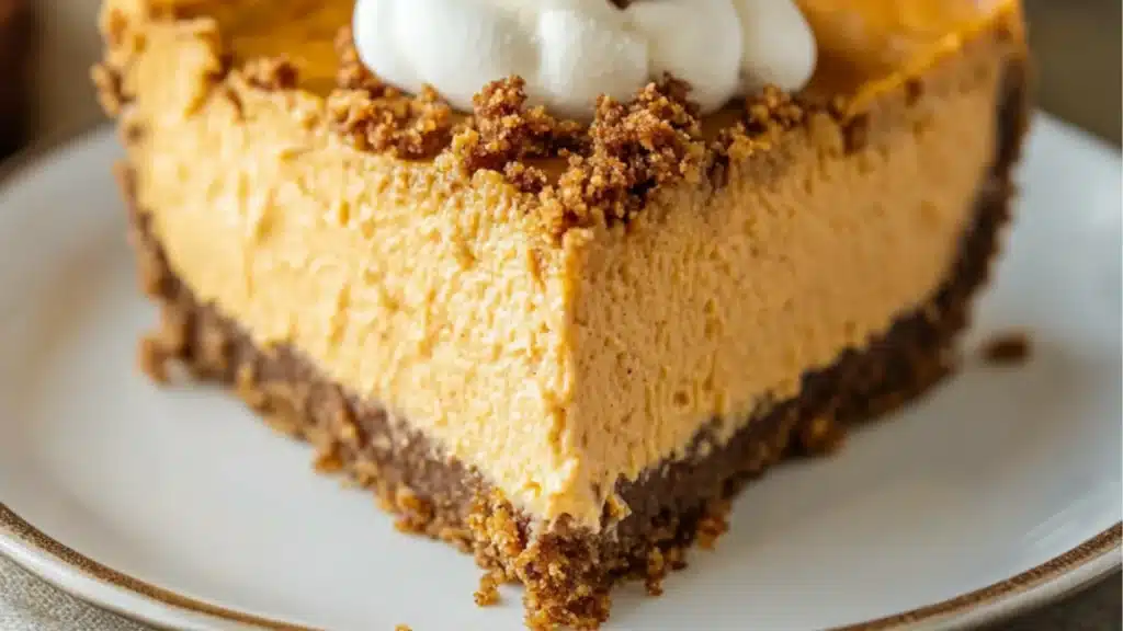 two pieces of cheesecake with whipped cream and caramel topping on top, sitting on a white plate