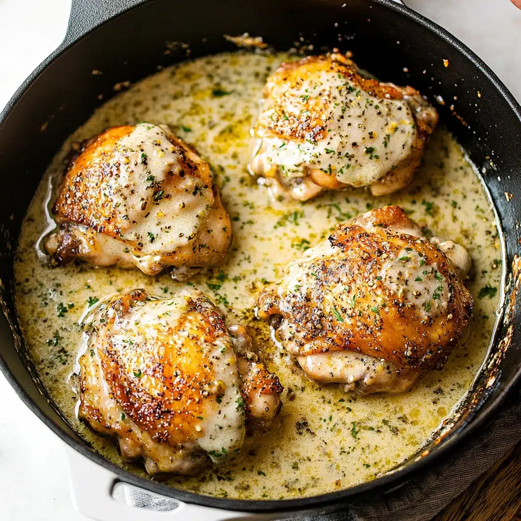 Creamy Oven Baked Chicken Thighs