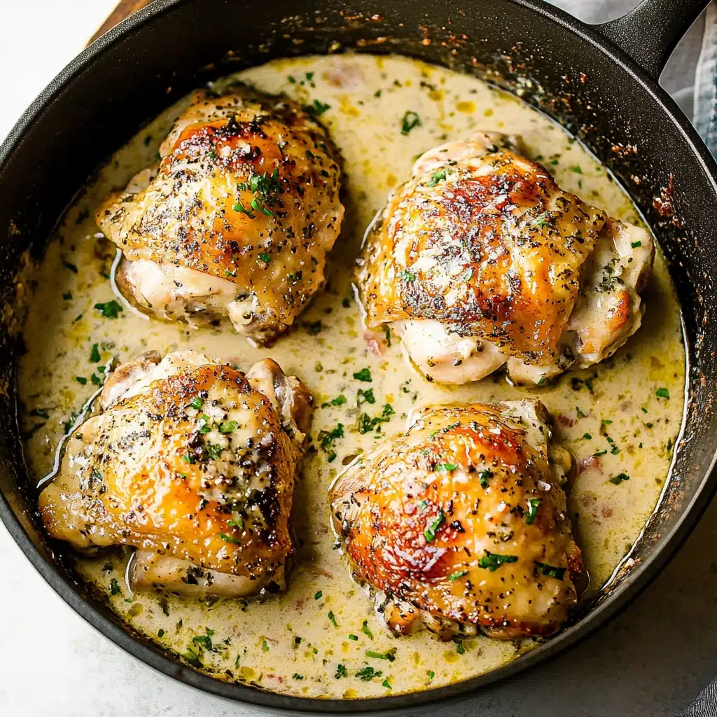 Creamy Oven Baked Chicken Thighs