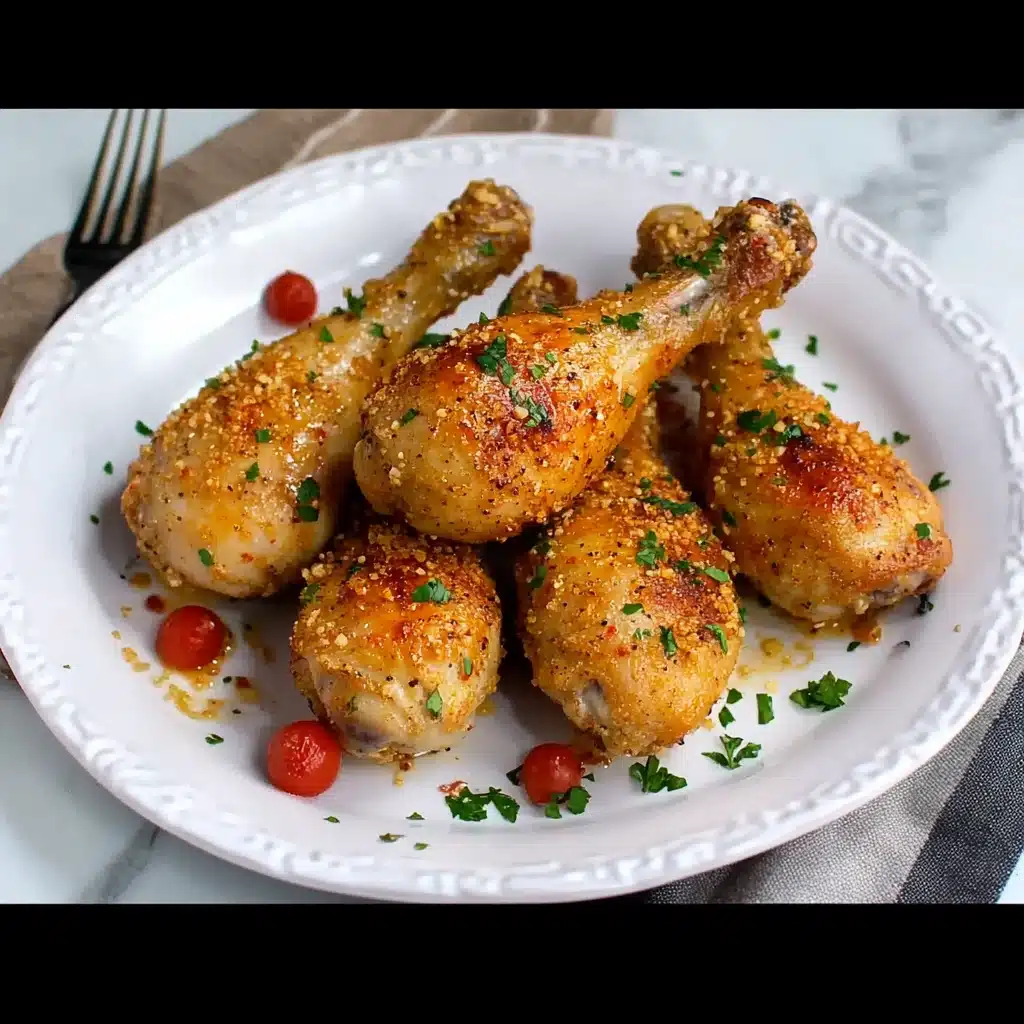 Crunchy Garlic Parmesan Chicken Drumsticks