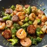 Honey Garlic Shrimp and Sausage with Broccoli